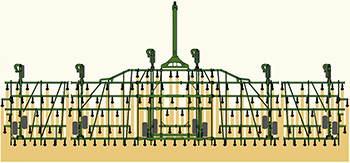 True 152-mm (6-in.) split-the-middle spacing