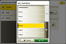 Section of forward/reverse relationship via CommandCenter display