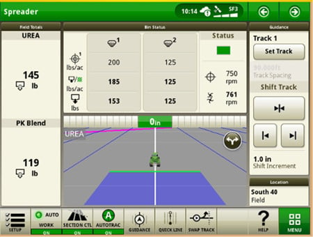 SpreadStar dry rate control on Gen 4 4600 CommandCenter© display