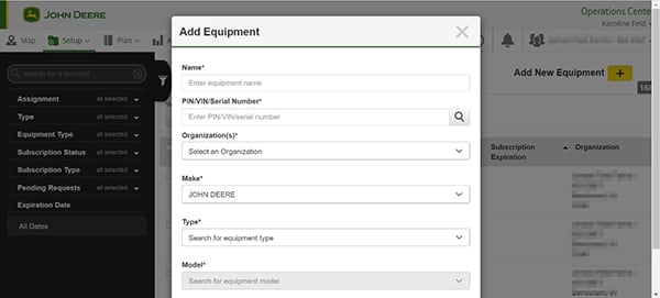 Use Terminals to add non-telematic machines to your organization