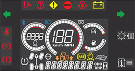 Instrument panel and backlit switches