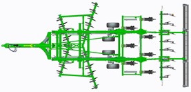 Overhead view of seven-standard layout