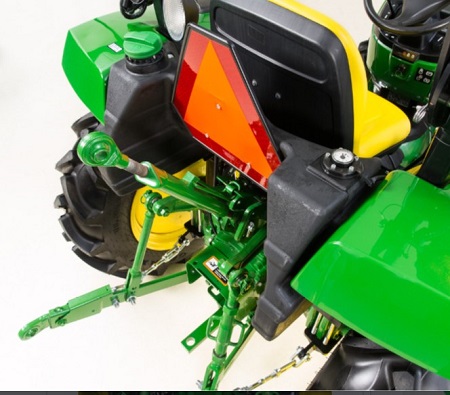 Fuel tank on rear of the tractor