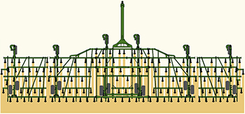 True 152-mm (6-in.) split-the-middle spacing