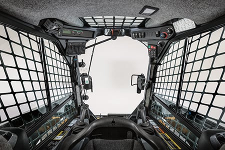 View of the cab from the operator's seat