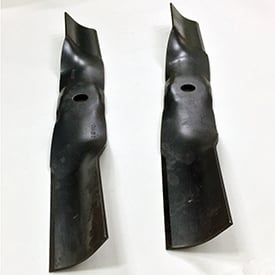 Mower blades shipped with the rear bagger chute