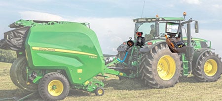 Connection from the baler to the built-in display in the tractor cab 