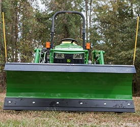 Rubber deflector kit sits on top of the blade