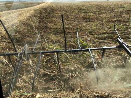 Down crops can make it impossible to see where to drive manually