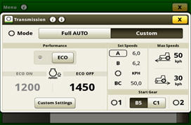 Custom mode settings on CommandARM