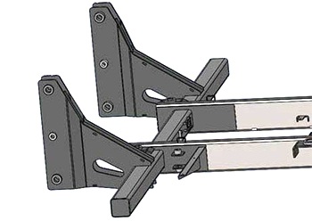 Horizontal cross-through axle tube