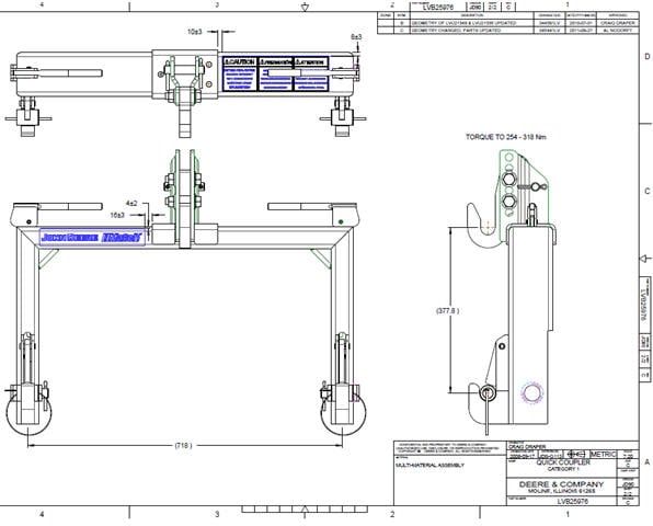 iMatch implement dimensions