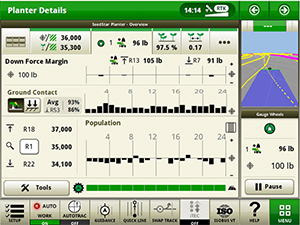 IRHD screen showing the ground contact graph