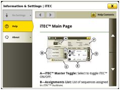 Context-based help on iTEC™ system main page