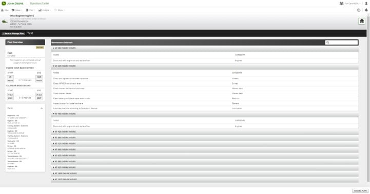 Operations Center Maintenance Planner