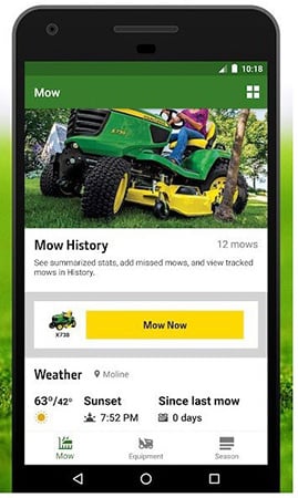 MowerPlus home screen