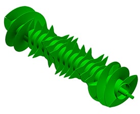 Premium rotor design with tines fully enclosing the tube