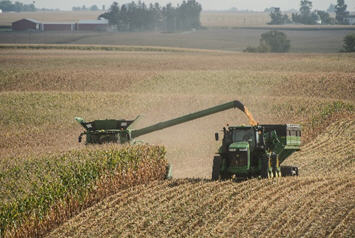 Harvesting in rolling ground