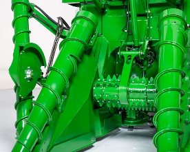 Crop divider and knockdown roller hydraulic tilt