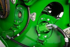 External bearings and shock absorber pads on motor mounts