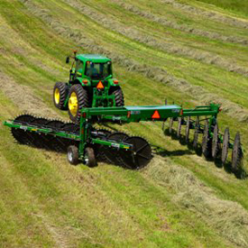 Rake wheel beams adjust independently