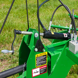 Adjust pitch of rake tines with hand crank