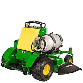 Single propane tank shown on QuikTrak mower