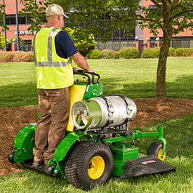 Dual propane conversion kit on a QuikTrak mower