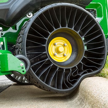 Flat-free rear tire on ZTrak© Mower 