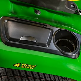 Cup holder and covered toolbox on fender