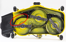 MulchControl baffle closed (shown on 48A mower deck) 