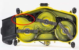 MulchControl baffle open (shown on 48A mower deck)