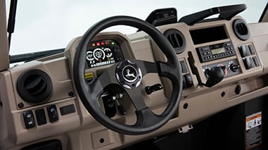 Heating, ventilation, and air conditioning (HVAC) dash shown with model year 2021 tan interior