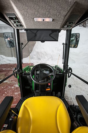 Operator view from inside the cab