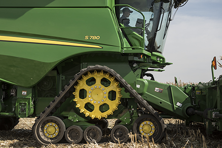 Harvester with tracks