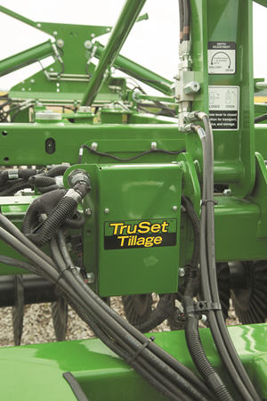 Adjust depth and down pressure with TruSet Tillage