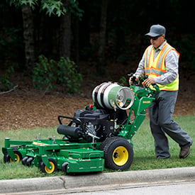 Propane conversion kit on a walk-behind mower