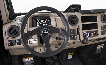 Stone colored dash with sport steering wheel