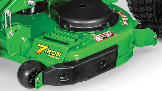 Mower deck step and trim-edge bumper shown on 54-in. (137-cm) mower