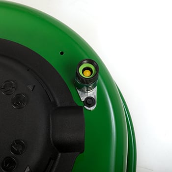 Mower wash port with hose connector