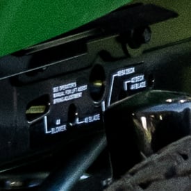 Close-up of lift-assist spring decal