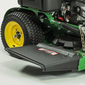 Flexible mower-discharge deflector