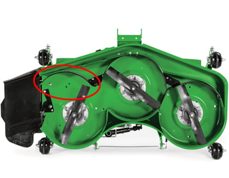 MulchControl baffle open (shown on 54-in. [137-cm] High-Capacity Mower Deck)