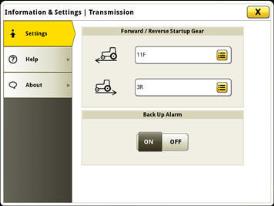 Start-up gears in advanced settings