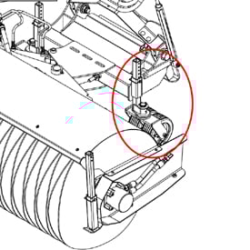 Gauge wheels shown in rear park stand mounting tubes