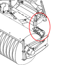 Gauge wheels shown in rear park stand mounting tubes