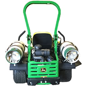 Dual propane tanks shown on ZTrak mower