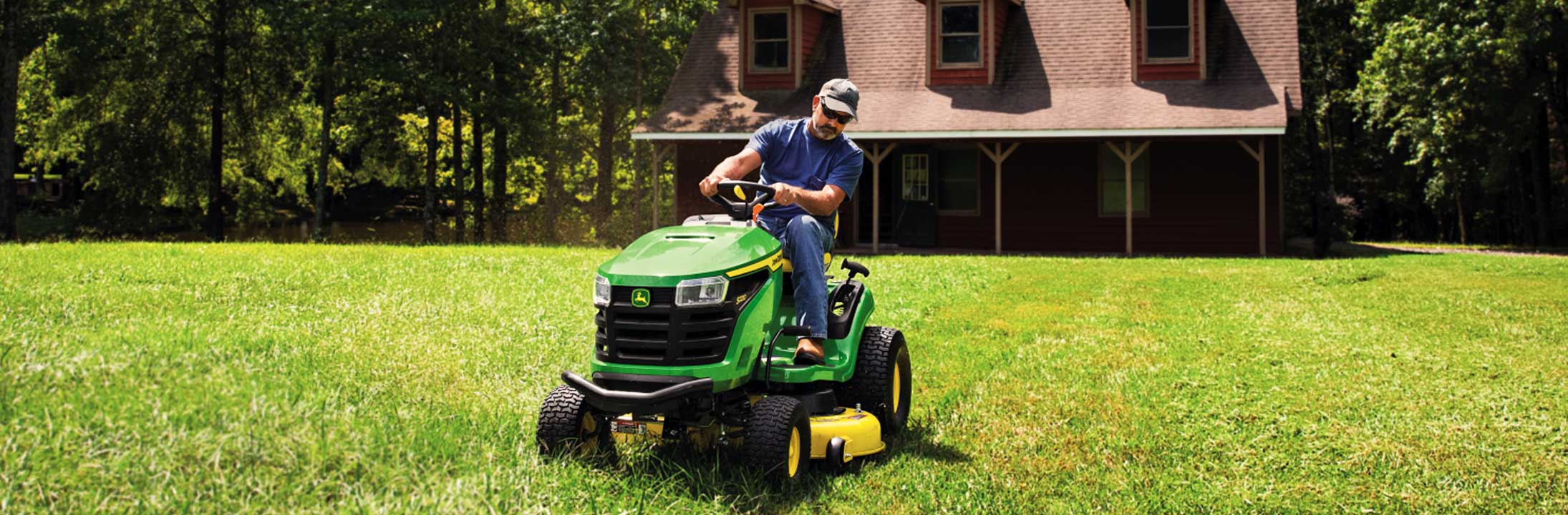 Use a riding lawn mower to groom sloped landscapes without breaking a sweat...