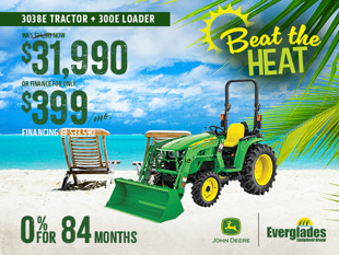 Image of John Deere 3038E Compact Utility Tractor with 300E Loader Loader