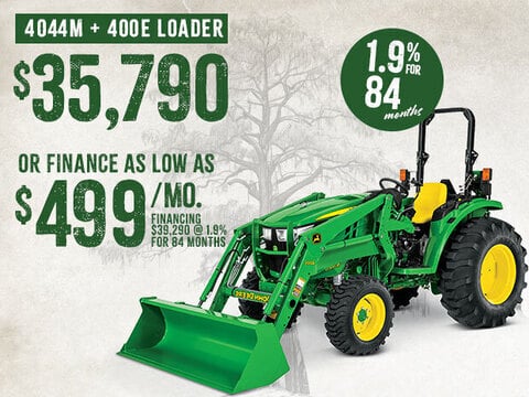 Image of John Deere 4044M Compact Tractor with 400E Loader